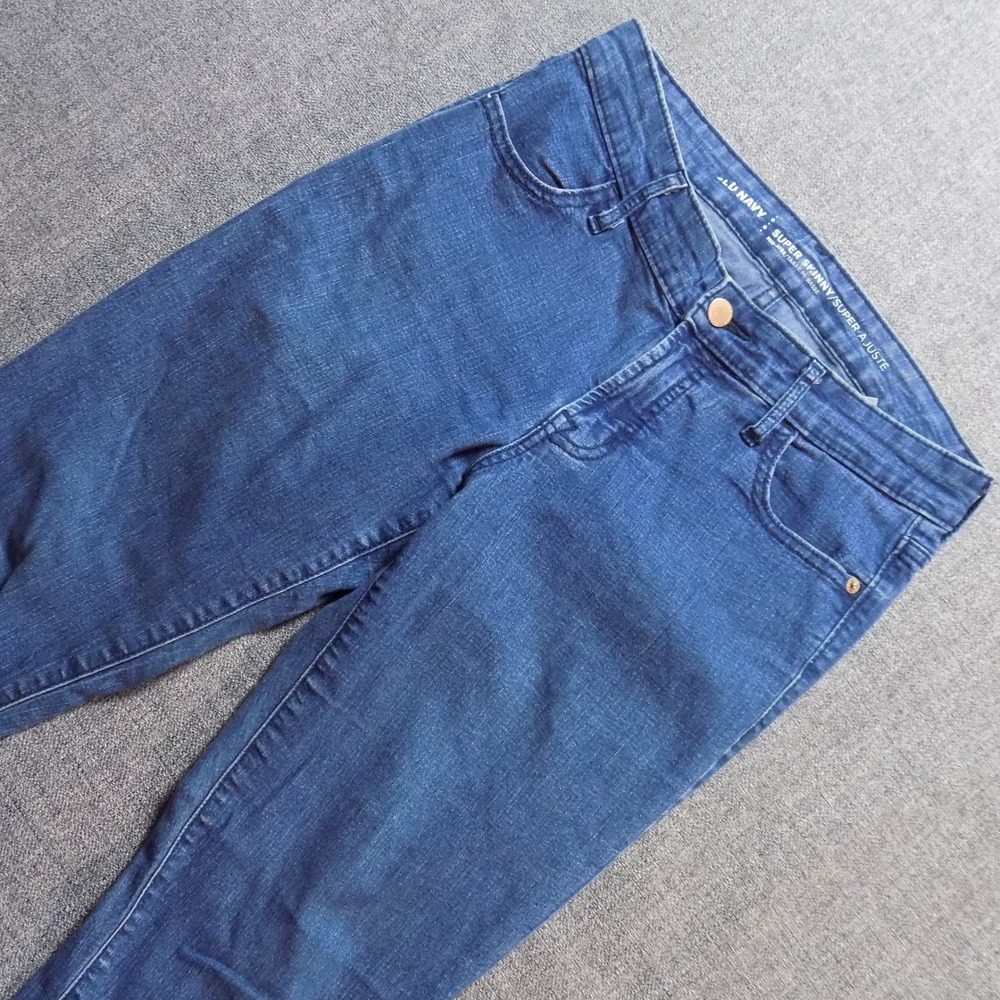 Old Navy Super Skinny Jeans Womens 4 Blue Good Mid Rise Stretch Denim 1796